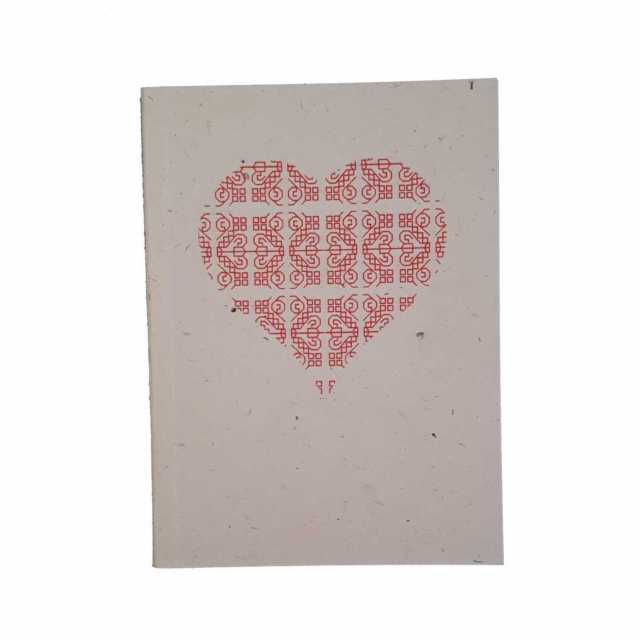 Carnet inima rosie 640px Carnet de însemnări cu motiv tradiţional din zona Vlaşca (inimă), format mediu - Image 1