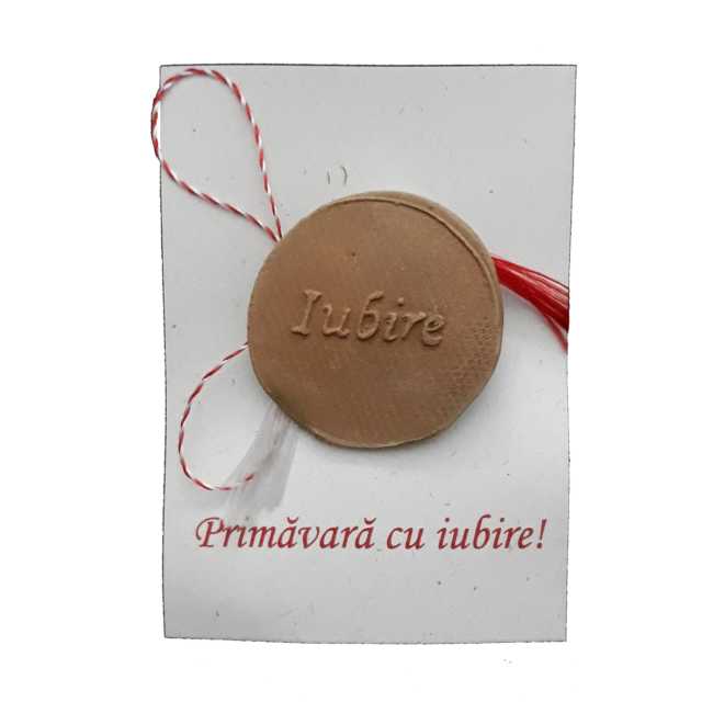 Martisor Cuvant bun Iubire Cuvânt bun - Mărțișor rotund din lut - Iubire - Image 1